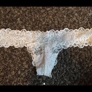 Victoria secret white lace thong